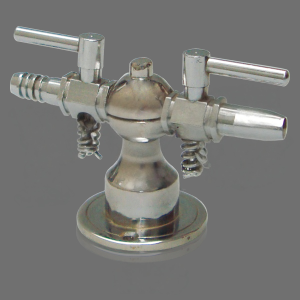 GAS TAP, DOUBLE, PILLAR MOUNTED